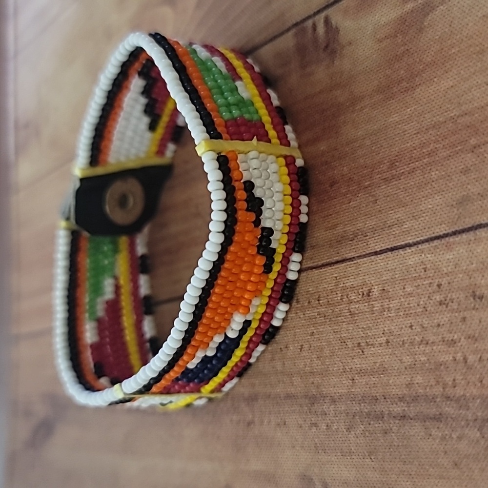 Maasai Beaded Unisex Handcrafted Multicolored Button Bracelets #1